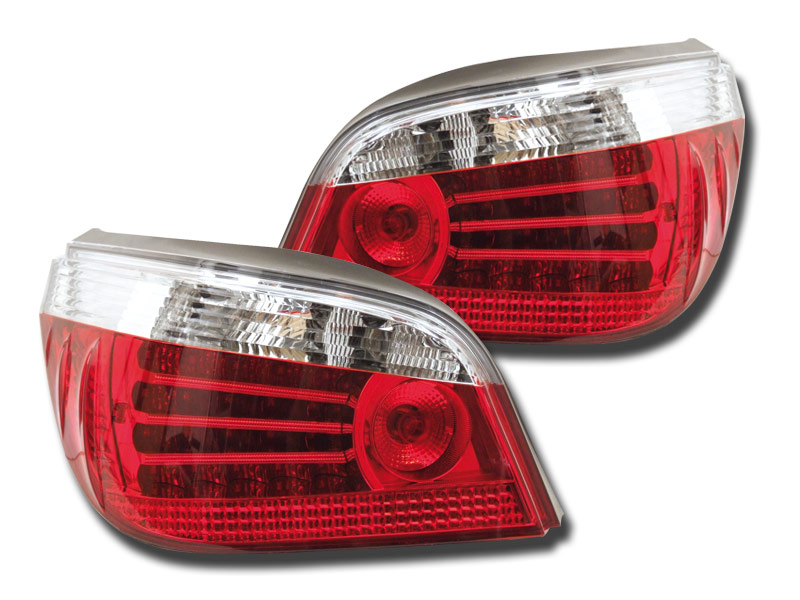 -STOPURI CU LED BMW E60 FUNDAL RED/CROM -COD FKRLXLBM411