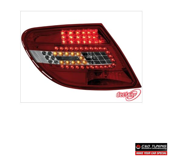 STOPURI CU LED MERCEDES W204 FUNDAL ROSU/CRISTAL -COD RMB16LRC
