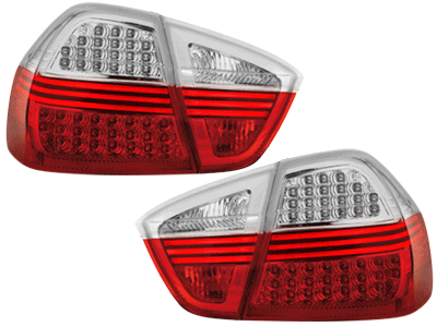 -STOPURI CU LED BMW E90 FUNDAL RED/CRISTAL -COD RB27DLRC