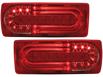 -STOPURI CU LED MERCEDES G W463 FUNDAL RED/CRISTAL -COD RMB26ALRC